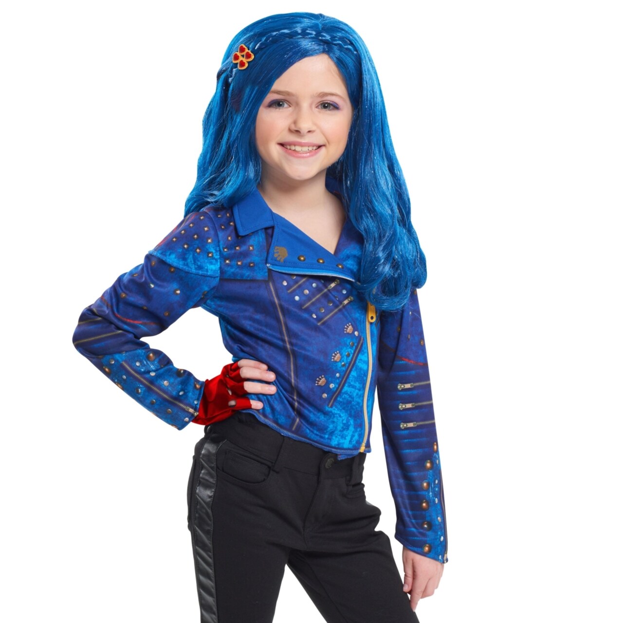 Just Play Descendants 2 Evie Blue Wig With Heart-Shaped Barrette Costume